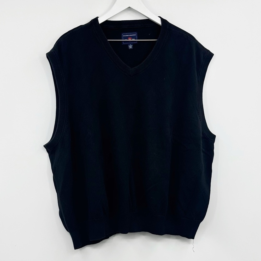 Vintage Y2K Goth Grunge Baggy Diamond Sweater Vest Size 3XL